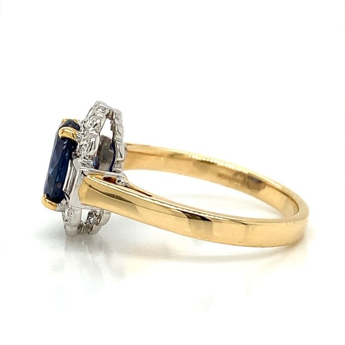 2.28ct Sapphire and Diamond Yellow Gold Ring