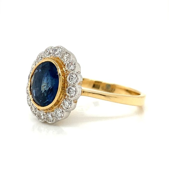 2.01ct Oval Sapphire and Diamond Ring