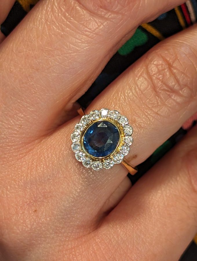 2.01ct Oval Sapphire and Diamond Ring