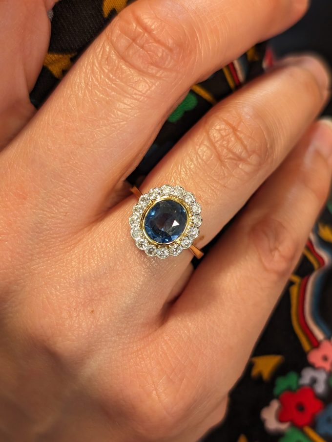 2.01ct Oval Sapphire and Diamond Ring