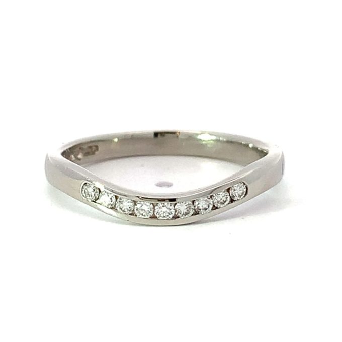 Platinum Diamond Set Shaped Band