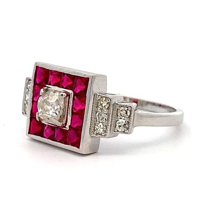 Ruby and Diamond White Gold Ring