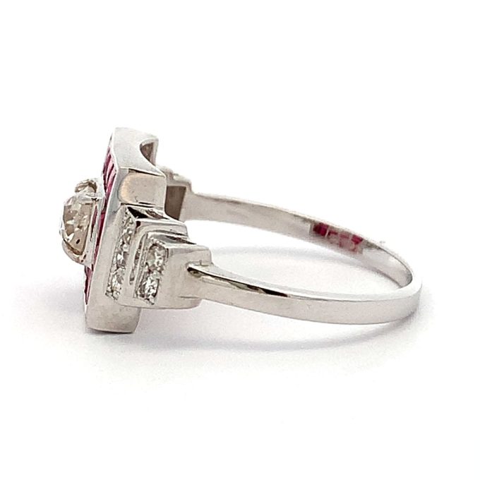 Ruby and Diamond White Gold Ring