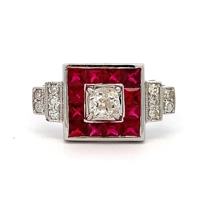 Ruby and Diamond White Gold Ring