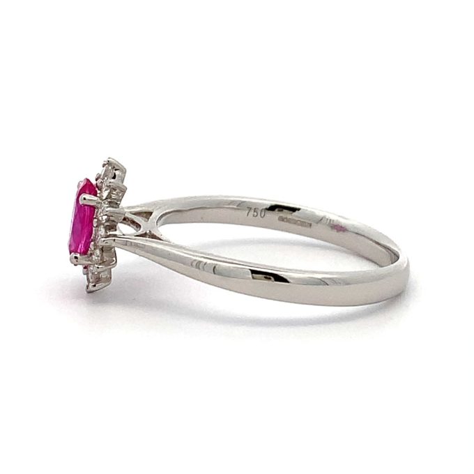 Pink Sapphire and Diamond Cluster