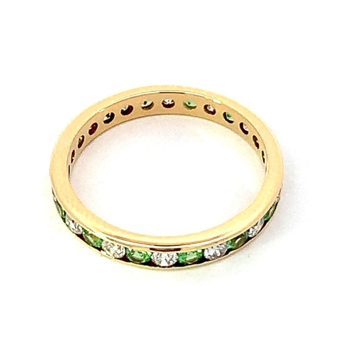 Tsavorite & Diamond Eternity Band (Slim)