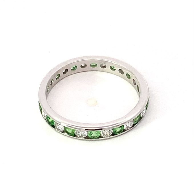 Tsavorite & Diamond Eternity Band