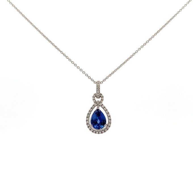 Ceylon Blue Sapphire and Diamond Necklace
