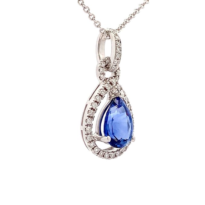 Ceylon Blue Sapphire and Diamond Necklace