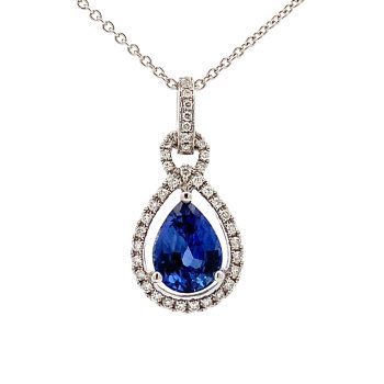 Ceylon Blue Sapphire and Diamond Necklace