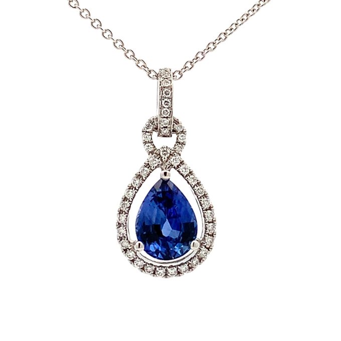 Ceylon Blue Sapphire and Diamond Necklace