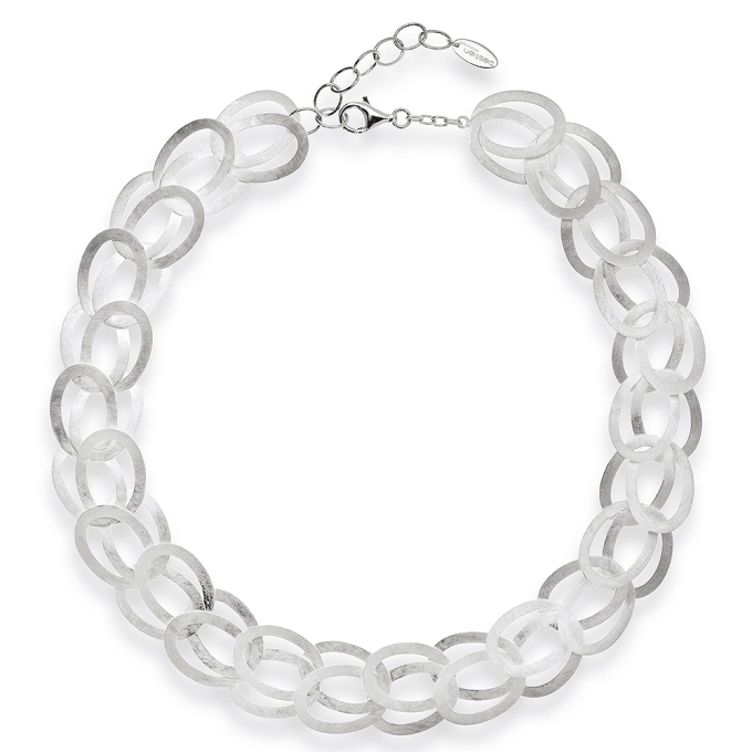 Multi-Ovals Silver Necklace by Bastian