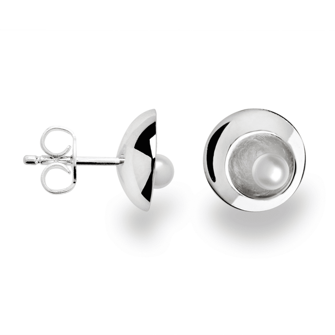 Bastian Silver Oyster Stud Earrings