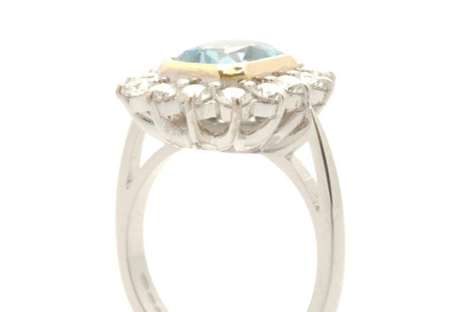 2.02ct Aquamarine and Diamond Dress Ring