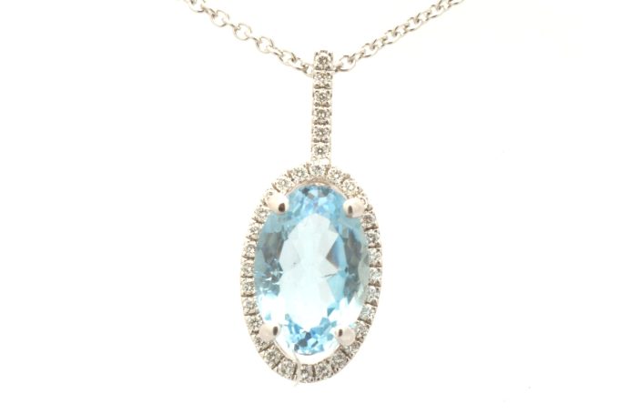 Aquamarine and Diamond Necklace