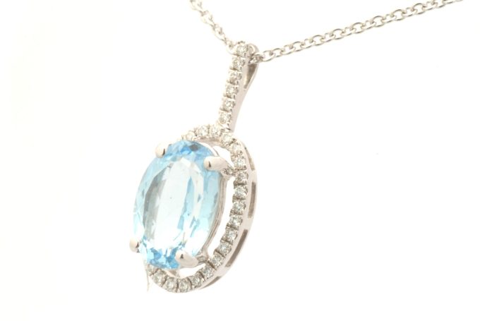 Aquamarine and Diamond Necklace