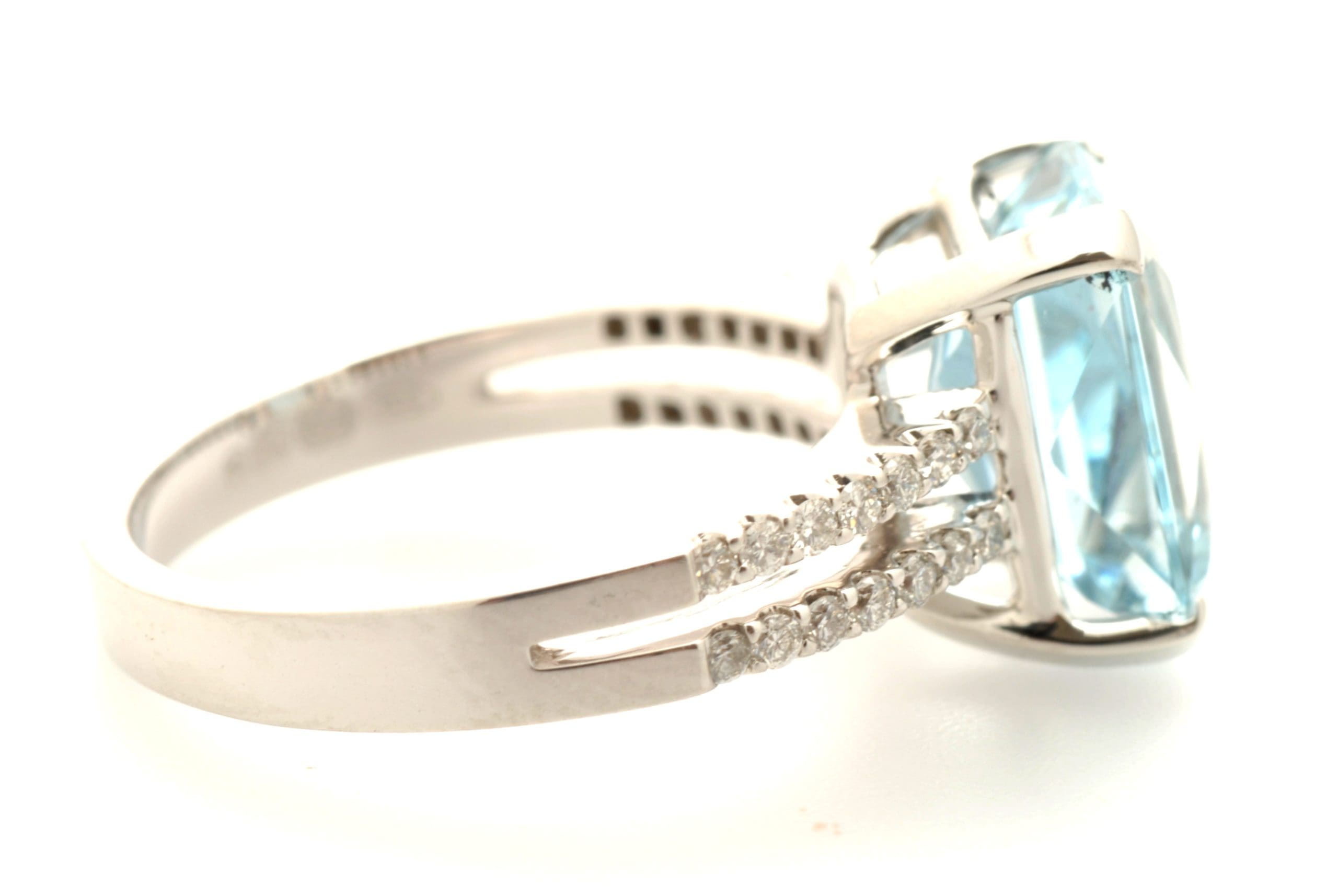 Aquamarine and Diamond Ring