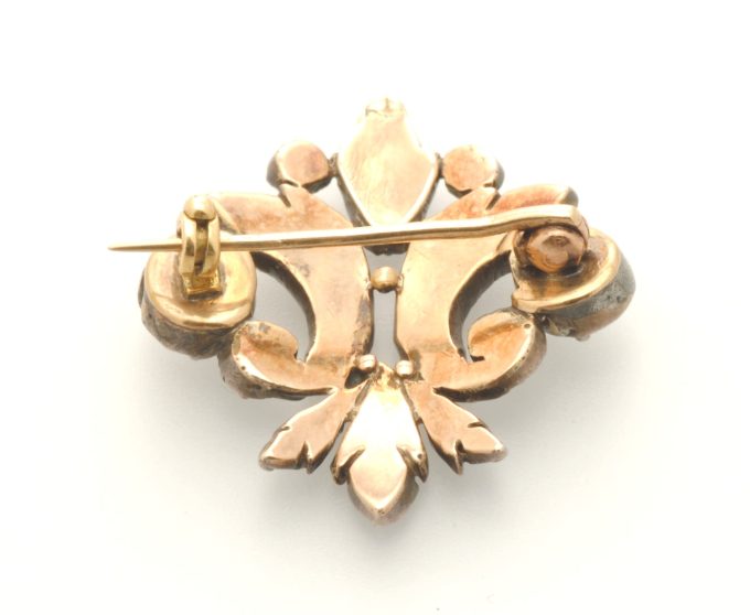 Victorian Fleur-de-Lis Diamond Brooch