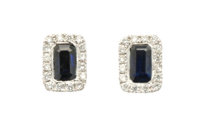 Sapphire and Diamond Pave Earrings