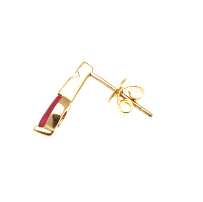 Ruby and Diamond Drop Earrings