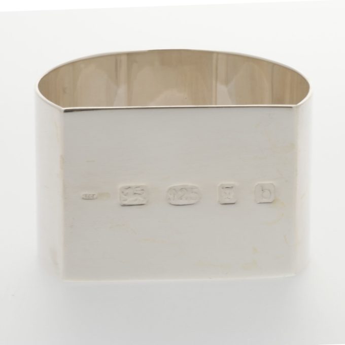 D Shaped  Silver Napkin Rings, set of 7