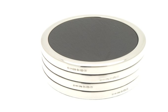 Sterling Silver and Slate Coasters