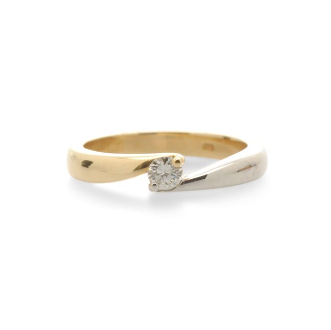 Multi Tone 18 Carat Gold Diamond Ring