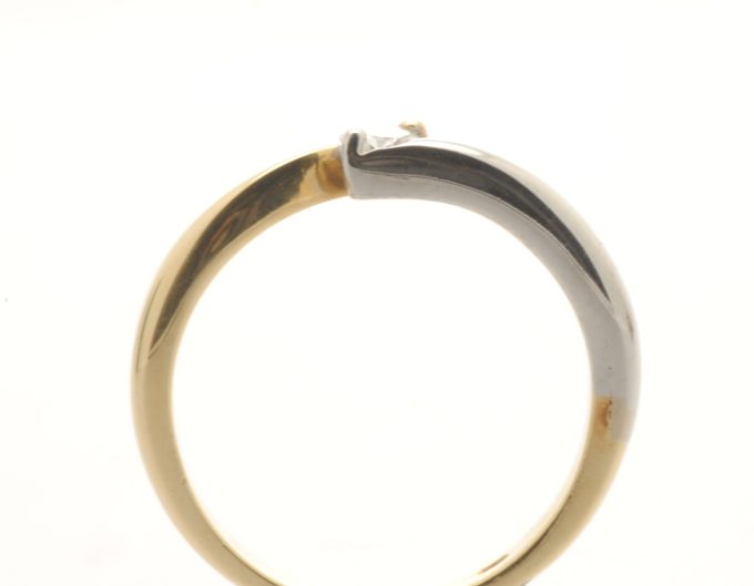 Multi Tone 18 Carat Gold Diamond Ring