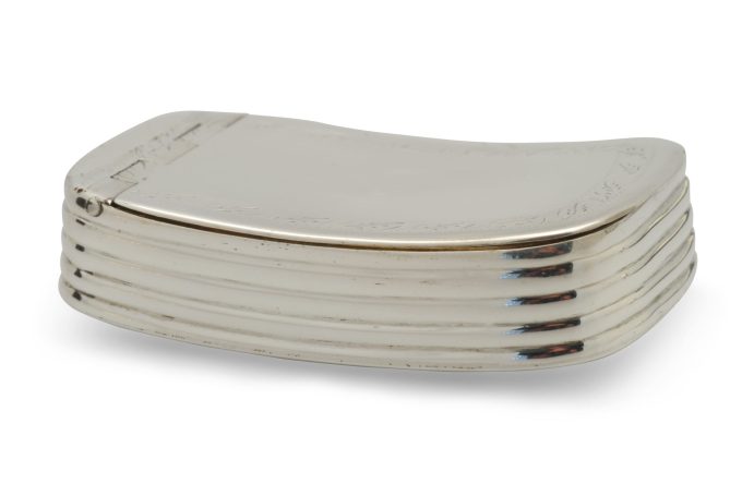 A George III Curved Silver Snuff Box