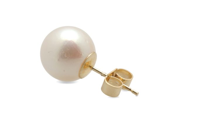 9ct Gold Pearl Stud Earrings 9-9.5mm