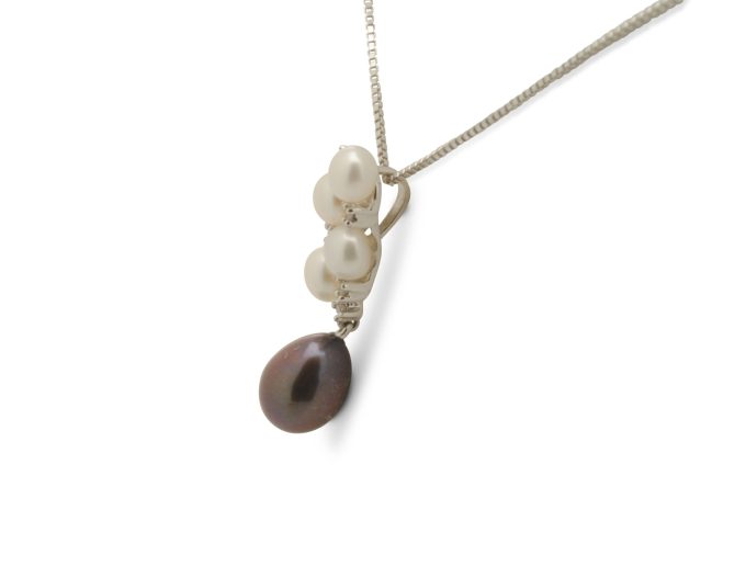 Pearl and Diamond White Gold Necklace