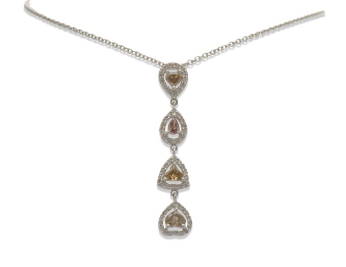 White Gold Diamond Drop Necklace