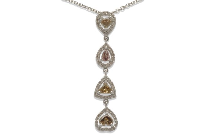 White Gold Diamond Drop Necklace
