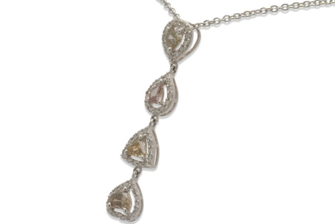 White Gold Diamond Drop Necklace