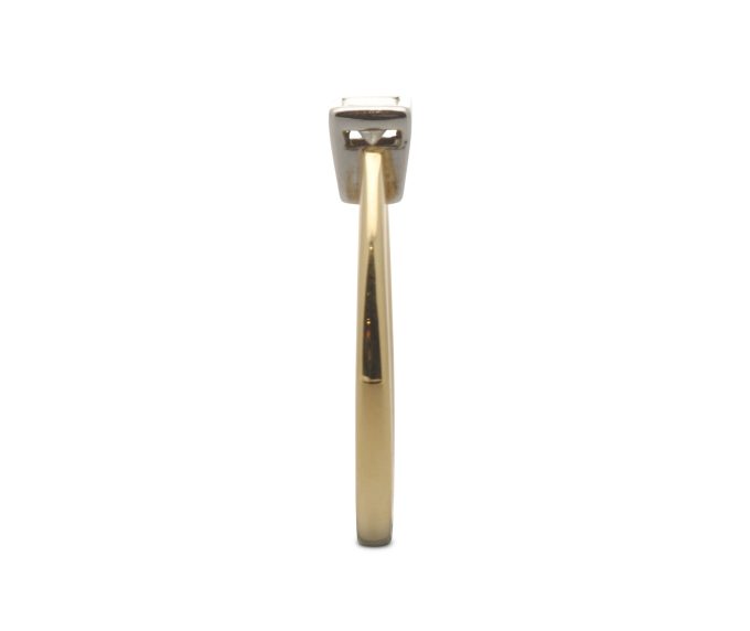 Burnished Set Princess Cut Diamond Solitaire Ring
