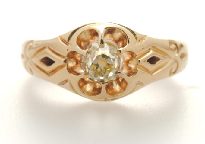 18 Carat Yellow Gold Solitaire Diamond Ring