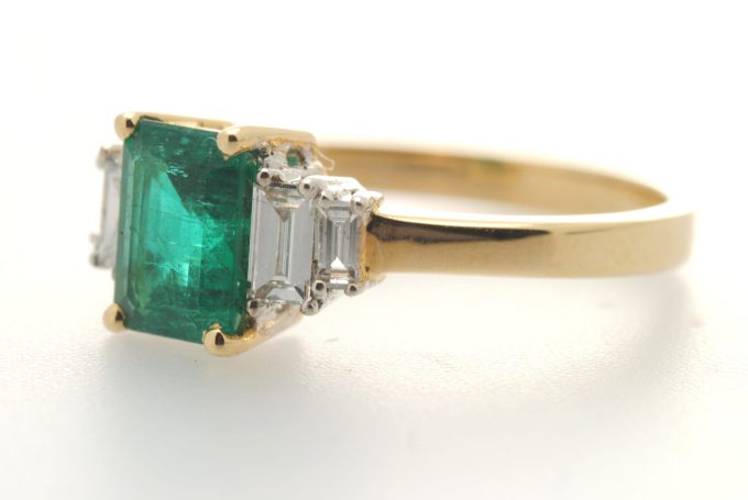 Emerald and Diamond Dress Ring