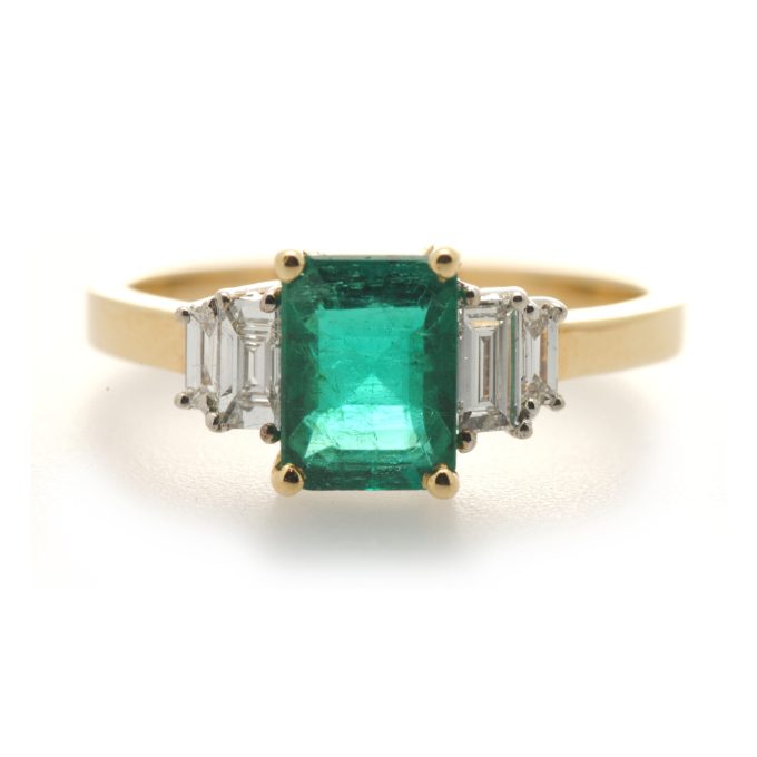 Emerald and Diamond Dress Ring