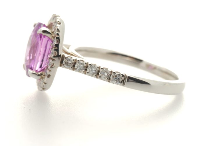 18ct Gold Tourmaline and Diamond Halo Ring