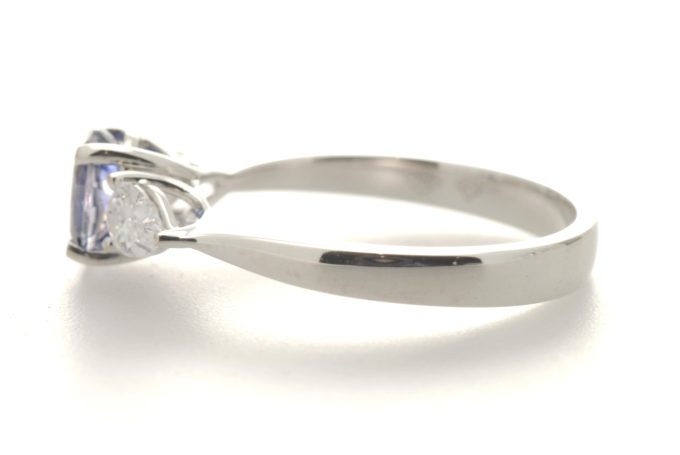 Sapphire and Diamond Three Stone Ring