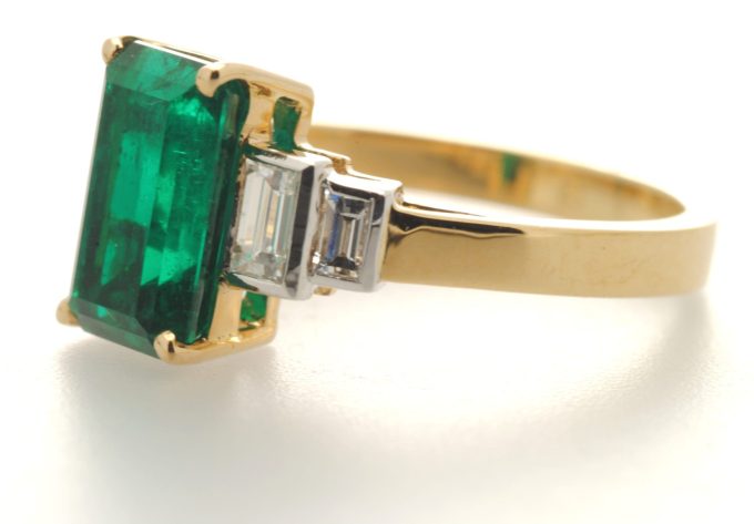 Emerald and Diamond Dress Ring