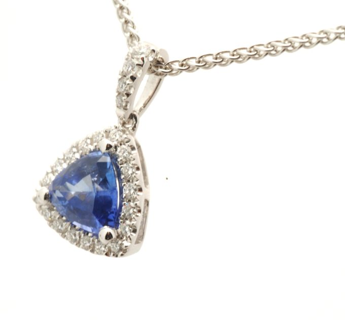 Trillion Sapphire and Diamond Necklace