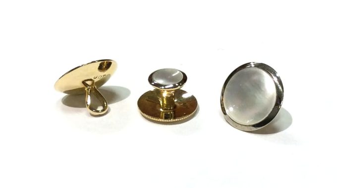 Mother of Pearl Dress Button and Cufflinks Set