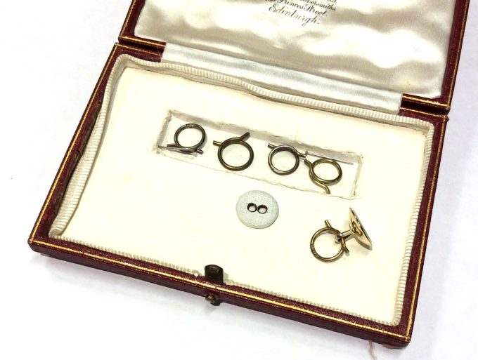 Mother of Pearl Dress Button and Cufflinks Set
