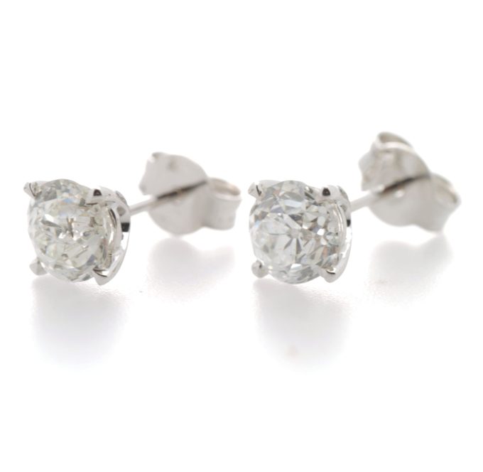 Large Diamond Studs in White Gold