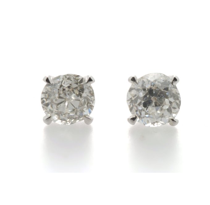 Large Diamond Studs in White Gold