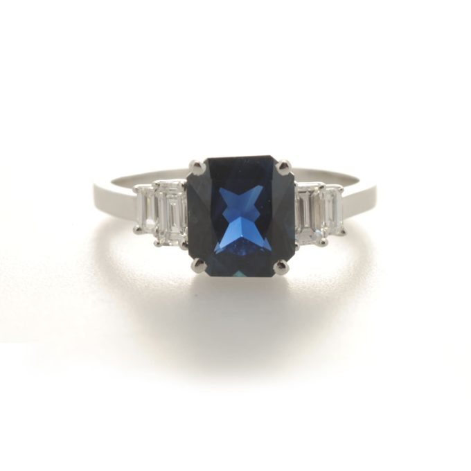 18ct White Gold Sapphire and Diamond