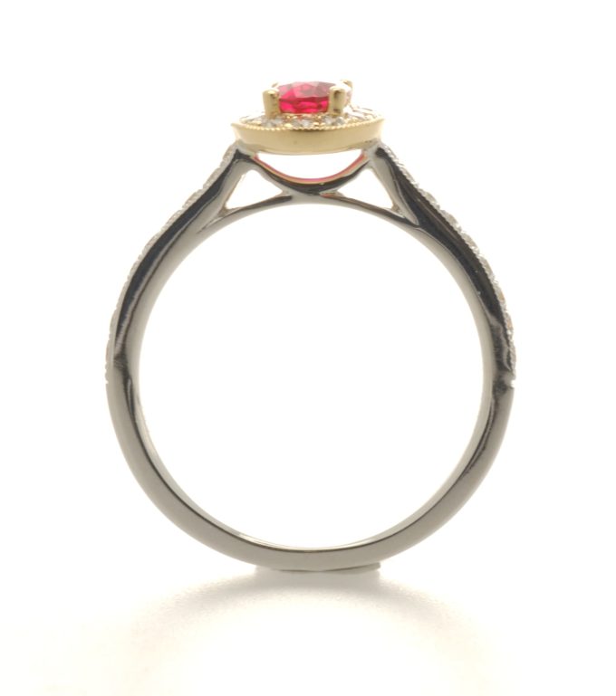 Ruby and Diamond Halo Solitaire