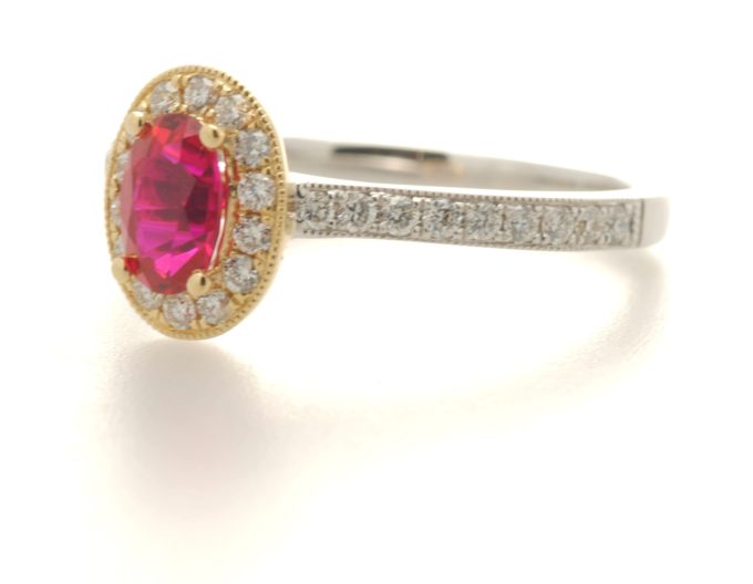 Ruby and Diamond Halo Solitaire