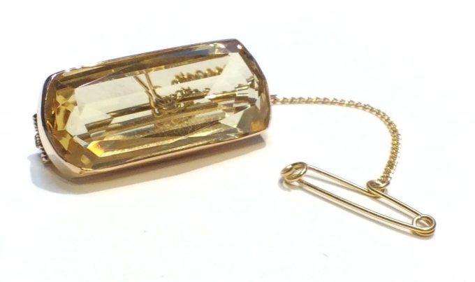 Citrine Rose Gold Brooch